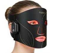 Masque de thérapie à la lumière rouge sans fil pour le visage, masque LED léger en silicone avec infrarouge de 850 nm, minuterie de 10 minutes pour soins de la peau à domicile