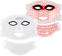 Masque de thérapie LED, 7 couleurs, masque facial avec télécommande, silicone doux, thérapie blanche rajeunissement de la peau anti-acné élimination des rides