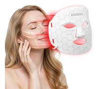 Masque de thérapie par lumière rouge pour le visage, 850 nm NIR + 660 nm, masque de thérapie par lumière LED rouge + bleue, batterie rechargeable de 2600 mAh, résultats en 4 semaines ou plus, masque