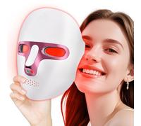 Masque de thérapie par lumière rouge pour le visage, thérapie par la lumière à DEL à luminosité réglable avec 7 couleurs LED, sans fil et rechargeable, masque anti-âge, éclaircissant et rajeunissant