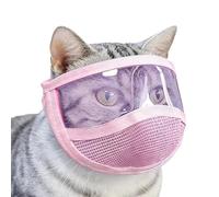Masque de toilettage pour Chat | Respirante | Matériau Polyester | Muselière pour Chat | Contrainte de toilettage | Ajustement réglable | pour Le Bain et la Coupe des Ongles