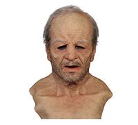 Masque de vieil Homme masque en Latex horrible, Masques Grand-père Bouche Mobile, Masque d'halloween amusant, Masque en Latex de Cheveux pour Cosplay, Événements à Thème et Déguisement Amusant