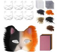Masque de visage en fourrure, costume d'animal avec mailles oculaires, pulpe, feutre pour garçons, filles, adultes, famille, théâtre, amis, Noël, fêtes, séances photo, cosplay, 19 x 17 cm/30 x 21 cm