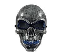 Masque de visage fantomatique lumineux à LED - Design confortable - Maisons hantées - Cosplay pour costume - Jeu de rôle - LED fantôme