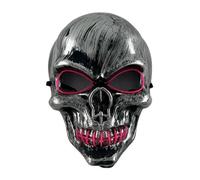 Masque de visage fantomatique lumineux à LED - Design confortable - Maisons hantées - Cosplay pour costume - Jeu de rôle - LED fantôme