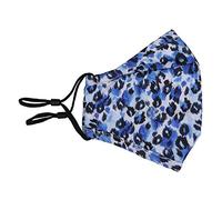 Masque de visage réutilisable Visage lavable Couvre masque du visage Bandana, masque de visage de coton à 3 couches, masque de visage de mode, protection contre la pollution, bleu et blanc, 1pc