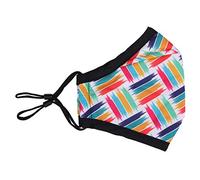 Masque de visage réutilisable Visage lavable Couvre masque du visage Bandana, masque de visage de coton à 3 couches, masque de visage de mode, protection contre la pollution, rayures colorées, 10pcs
