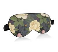 Masque de voyage essentiel pour les yeux avec bande élastique réglable, occultant, confortable, élégant, rose pâle, vintage, floral, rose