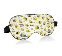 Masque de voyage essentiel pour les yeux avec bande élastique réglable, occultant, confortable, mignon, amant d'abeille, fille graphique, train
