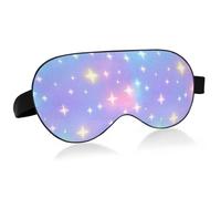 Masque de voyage essentiel pour les yeux avec bande élastique réglable, occultant, confortable, pour enfant - Étoile néon dégradé