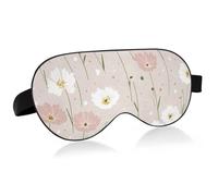 Masque de voyage essentiel pour les yeux pour les voyages avec bande élastique réglable occultant, motel, prairie, floral, avion rose