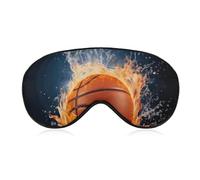 Masque de voyage occultant pour les yeux avec sangle réglable pour homme et femme Motif basketball on Fire