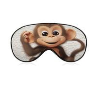Masque de voyage occultant pour les yeux en forme de singe mignon pour dormir en avion avec sangle réglable pour homme et femme