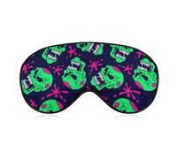 Masque de voyage pour dormir, masque de sommeil occultant doux, motif crâne de zombie amusant et cool, sangle réglable