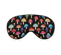 Masque de voyage souple pour les yeux, masque de sommeil néon champignon, bandeau occultant pour les yeux