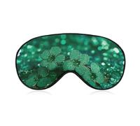 Masque de voyage vert scintillant pour les yeux - Masque occultant pour les yeux pour dormir en avion avec sangle réglable - Masque de sommeil pour homme et femme - Doux pour la nuit