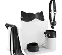 Masque de yoga et de méditation noir ajustable, confortable, avec oreilles de chat, bloquant la lumière, pour la relaxation des yeux, pour le yoga à domicile, ensemble de quatre pièces, design ajustab