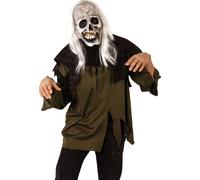 Masque de zombie avec perruque masque d'Halloween beige