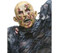 Masque de zombie sanglant avec asticots multicolore