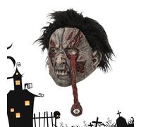 Masque de zombie - Tête de zombie effrayante d'Halloween | Accessoire de cosplay réaliste en latex pour adultes, femmes, jeu de rôle, farces, soirées cinéma, maison hantée, salle d'évasion, costume de