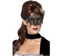 Masque Dentelle Brodee En Filigrane Noir - Noir - Taille Unique noir G