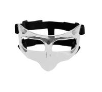 Masque d'entraînement de Basket-Ball Masque de Basket-Ball à Sangle réglable, Bouclier Protection, Masque Facial, protège-Nez for Les athlètes Football, Softball, Exercice(Clear Black Sticker)