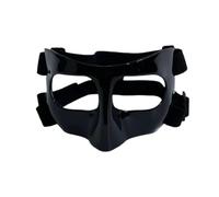 Masque d'entraînement de Basket-Ball Masque de Basket-Ball à Sangle réglable, Bouclier Protection, Masque Facial, protège-Nez for Les athlètes Football, Softball, Exercice(Black Clear Sticker)