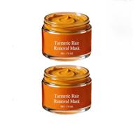 Masque dépilatoire au curcuma, crème dépilatoire douce et nourrissante pour le corps et le visage, avec après-shampoing, soin apaisant, épilation impeccable pour tous types de peau. (2PCS)