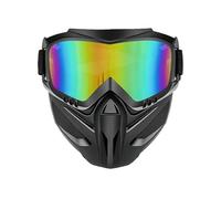 Masque d'équitation anti-buée - avec lunettes détachables, coupe-vent, anti-poussière | Masque de soudage réglable 2 en 1, pour homme, ski, plein air, cyclisme, travail, jardinage