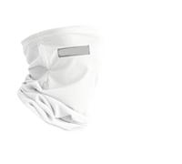Masque d'été respirant couvrant tout le visage, Masque d'été en soie glacée, 2 pièces, couvre-visage extérieur unisexe, noir et blanc(White)