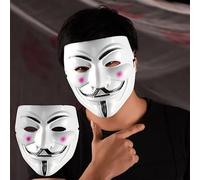 Masque d'Halloween anonyme - 18,5 cm - Masque Hacker Guy Fawkes pour adultes