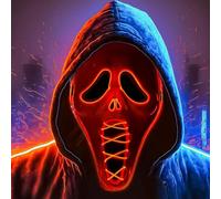 Masque d'Halloween avec LED, masque d'Halloween pour enfants, masque fantôme d'Halloween, masque d'horreur LED, masque de cri lumineux, masque de crâne lumineux, masque néon effrayant pour fête.