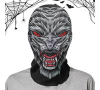 Masque d'Halloween effrayant | Coiffe complète en maille amusante - Masque de fantôme maléfique pour Halloween - Costume en maille pour adultes