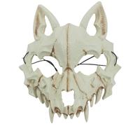 Masque d'halloween, Masque de crâne de Loup 3D PU Foam Soft Wolf à Style Japonais réaliste Halloween Effrayant Adulte et Enfants Cosplay Animal pour, Mardi Gras et Costumes