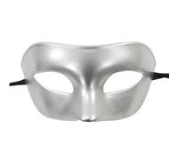 Masque d'halloween Masque de Mascarade Classique pour Homme et Femme, Demi-Visage pour fête/Halloween/ (Silver, One Size)
