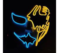 Masque d'Halloween, masque lumineux LED multicolore, masque d'horreur d'Halloween, costume de Cosplay d'Halloween, bal de maquillage, cadeau de carnaval (Q)