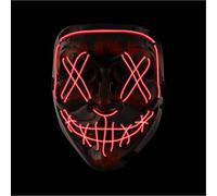 Masque d'Halloween Purge LED rouge - Masque de costume contrôlable pour Halloween, carnaval et carnaval comme costume et habillement pour homme et femme