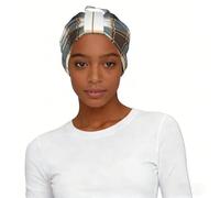 Masque d'hiver à motif écossais bleu, marron, blanc imprimé, cache-cou, cache-cou, demi-masque, couvre-chef, pour course tactique