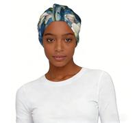 Masque d'hiver avec imprimé floral bleu et blanc, cache-cou, cache-cou, demi-masque, couvre-chef, pour course tactique