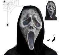 Masque d'horreur Halloween Scream Demon en Latex Réaliste et Effrayant, Masques de FantôMes,Masque Intégral Effrayant pour le Visage, Accessoires de Costume pour Carnaval, Halloween Cosplay