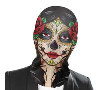 Masque d'horreur pour Halloween, masque de fantôme maléfique en maille pour un costume d'Halloween effrayant, masque élastique effrayant et amusant pour bal masqué et