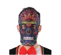 Masque dia de los muertos effet cuir et feutre adulte