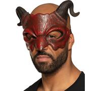 Masque diabolique pour les yeux avec des cornes Masque de démon rouge et noir