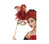 Masque D'Opéra Rouge Sur Bâton Bal Masqué Robe Fantaisie Du 17ème Siècle