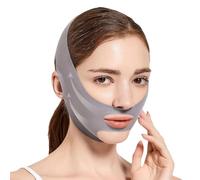 Masque Double Menton, Double Menton Réducteur, Adapté à la peau avec une tombe sur le visage, Gris