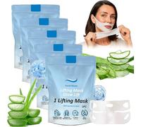 Masque Double Menton, Lot De 5 Masques De Menton, RéDucteur De Double Mentons, Masque de levage en V, Dites Adieu à Votre Double Maintenant (10pcs)