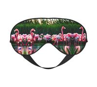 Masque doux coloré et fabuleux avec imprimé flamants roses - Sommeil confortable, ombre de nuit élastique, couvre-yeux pour les voyages, la méditation