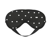 Masque doux pour les yeux à pois noirs et blancs - Sommeil confortable, bloque la lumière, couverture complète des yeux, idéal pour les voyages, la méditation
