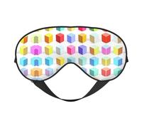 Masque doux pour les yeux avec cubes colorés, imprimé sur toute la surface, 96 % polyester, 4 % élasthanne