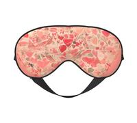 Masque doux pour les yeux avec cœur rouge et fleurs. Unisexe, confortable et respirant, adapté pour le repos quotidien. Vous aide à entrer rapidement dans un sommeil profond.